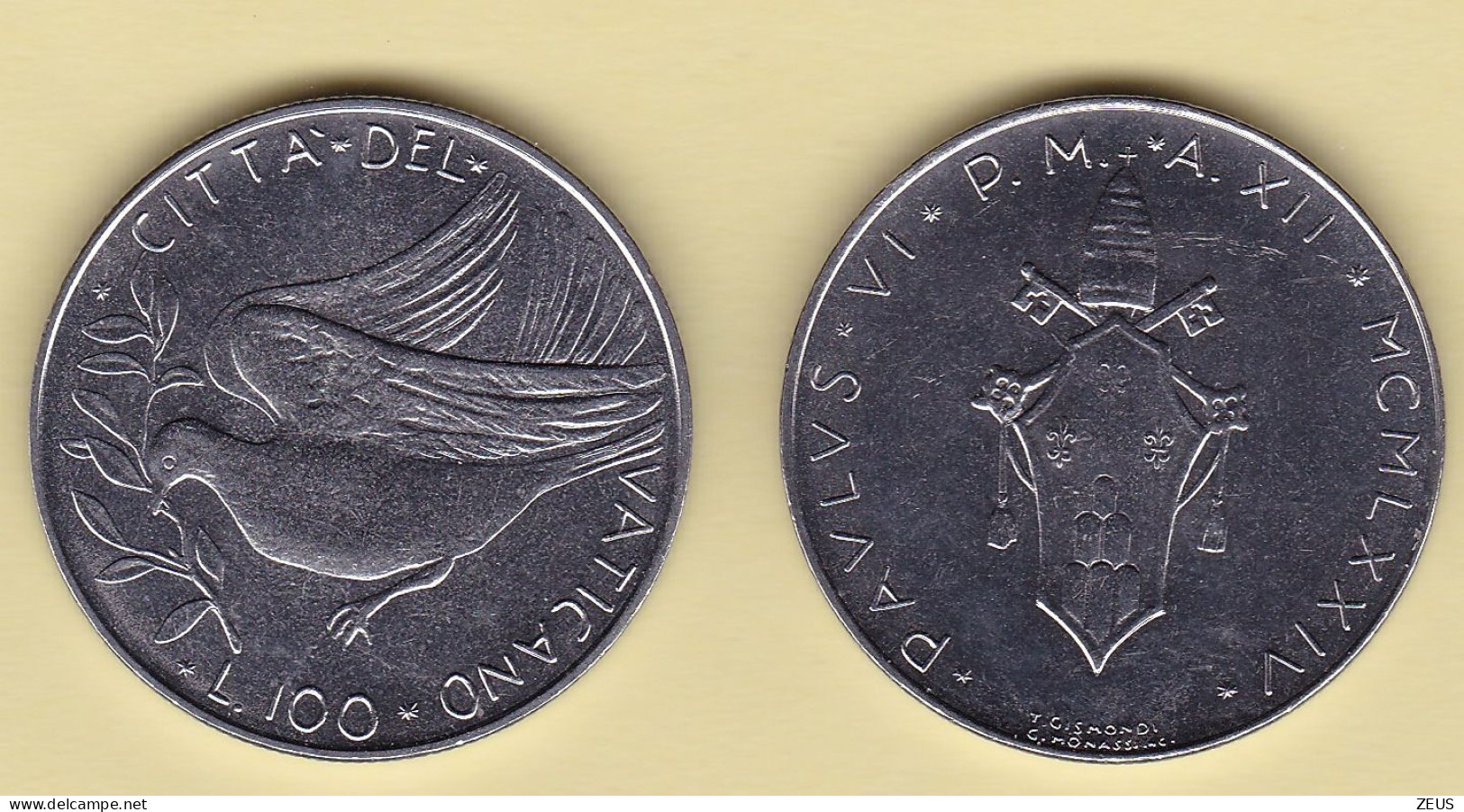 100 Lire 1974 VATICANO PAOLO VI - Vatican