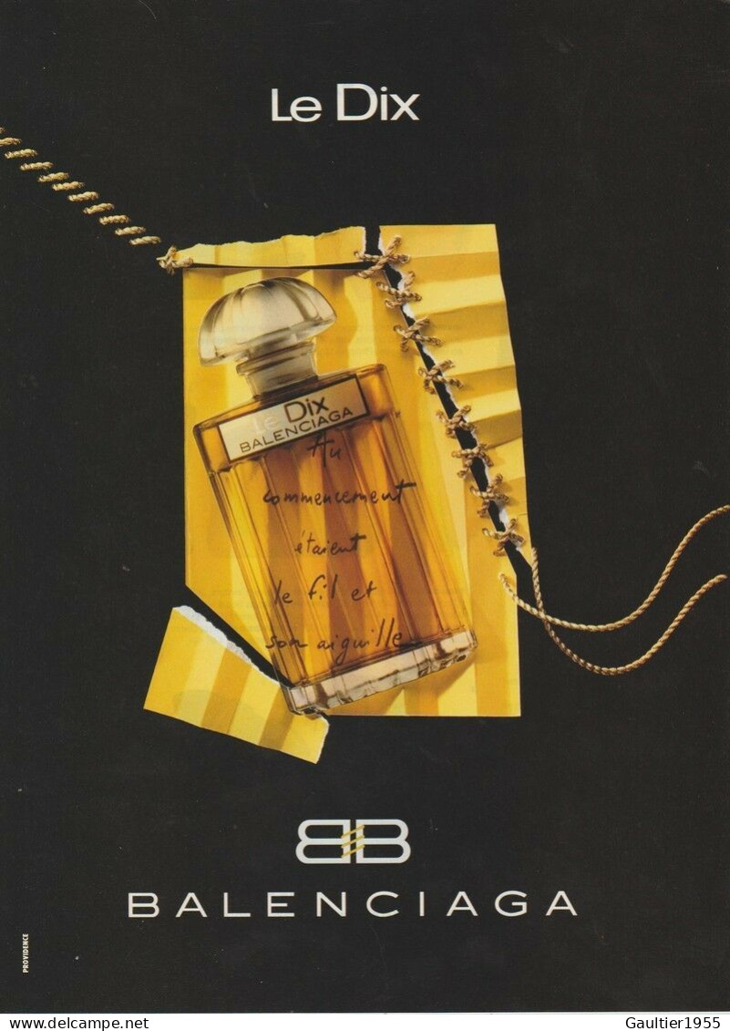 Publicité Papier - Advertising Paper - Le Dix De Balenciaga - Publicités Parfum (journaux)
