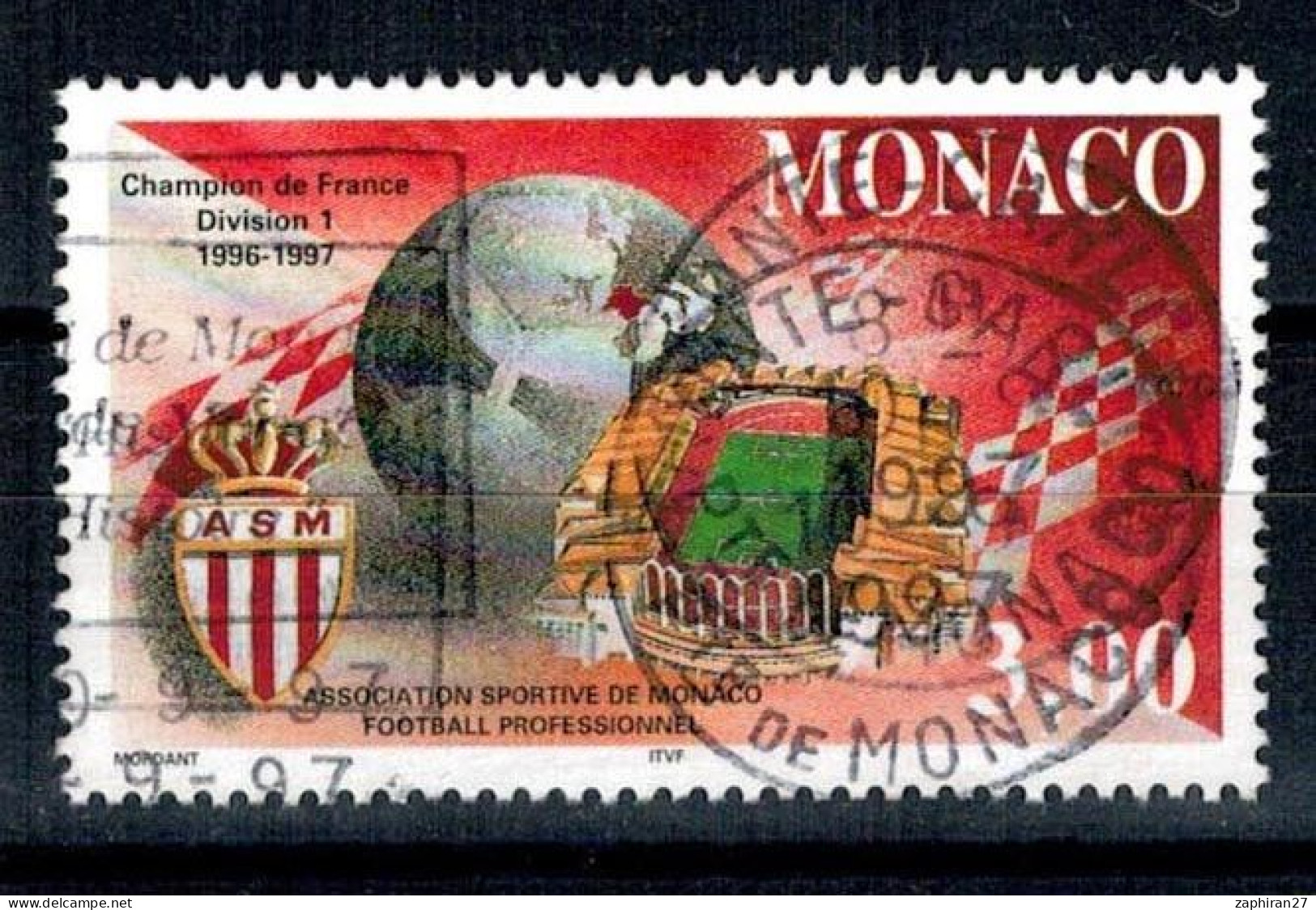 1997 ASM FOOTBALL MONACO OBLITERE  #234# - Gebruikt