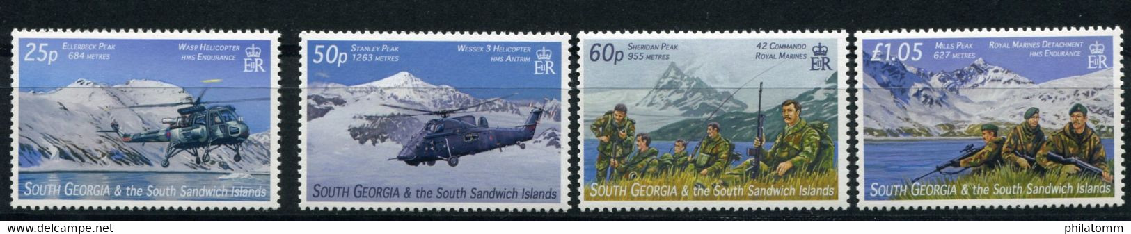 Südgeorgien - Mi.Nr. 437 / 440 - "25. Jahrestag Beendigung Falkland-Krieg" ** / MNH (aus Dem Jahr 2007) - South Georgia