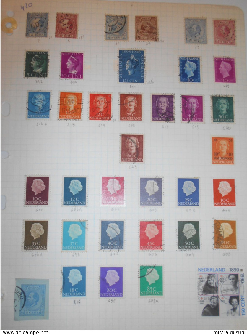 Pays-bas çolleçtion , 420 Timbres Obliteres - Collections