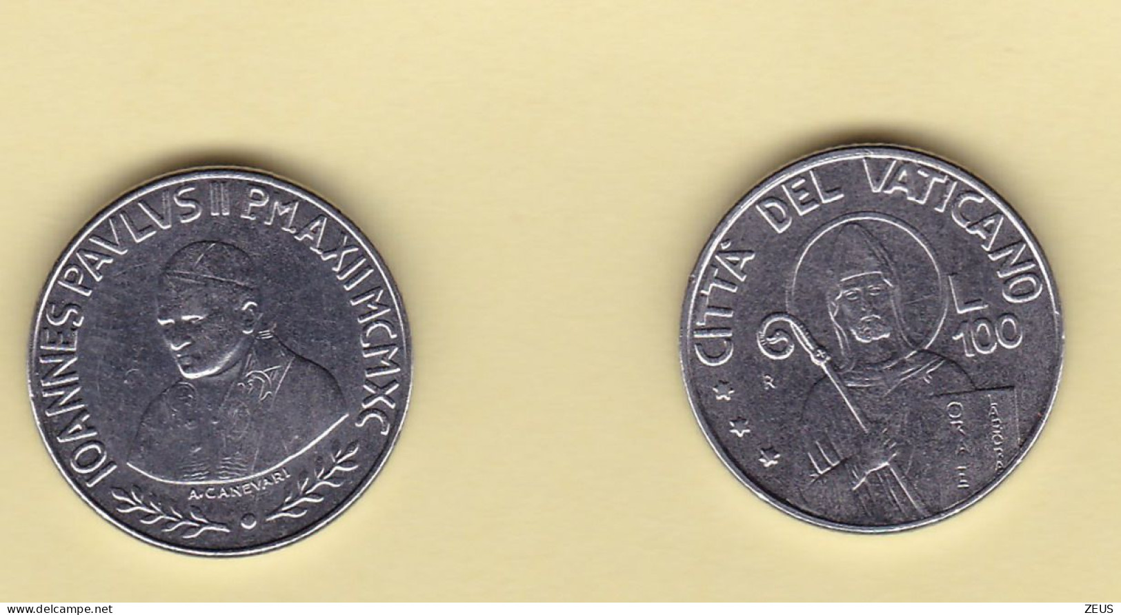 100 LIRE 1990 VATICANO GIOVANNI PAOLO II - Vatican