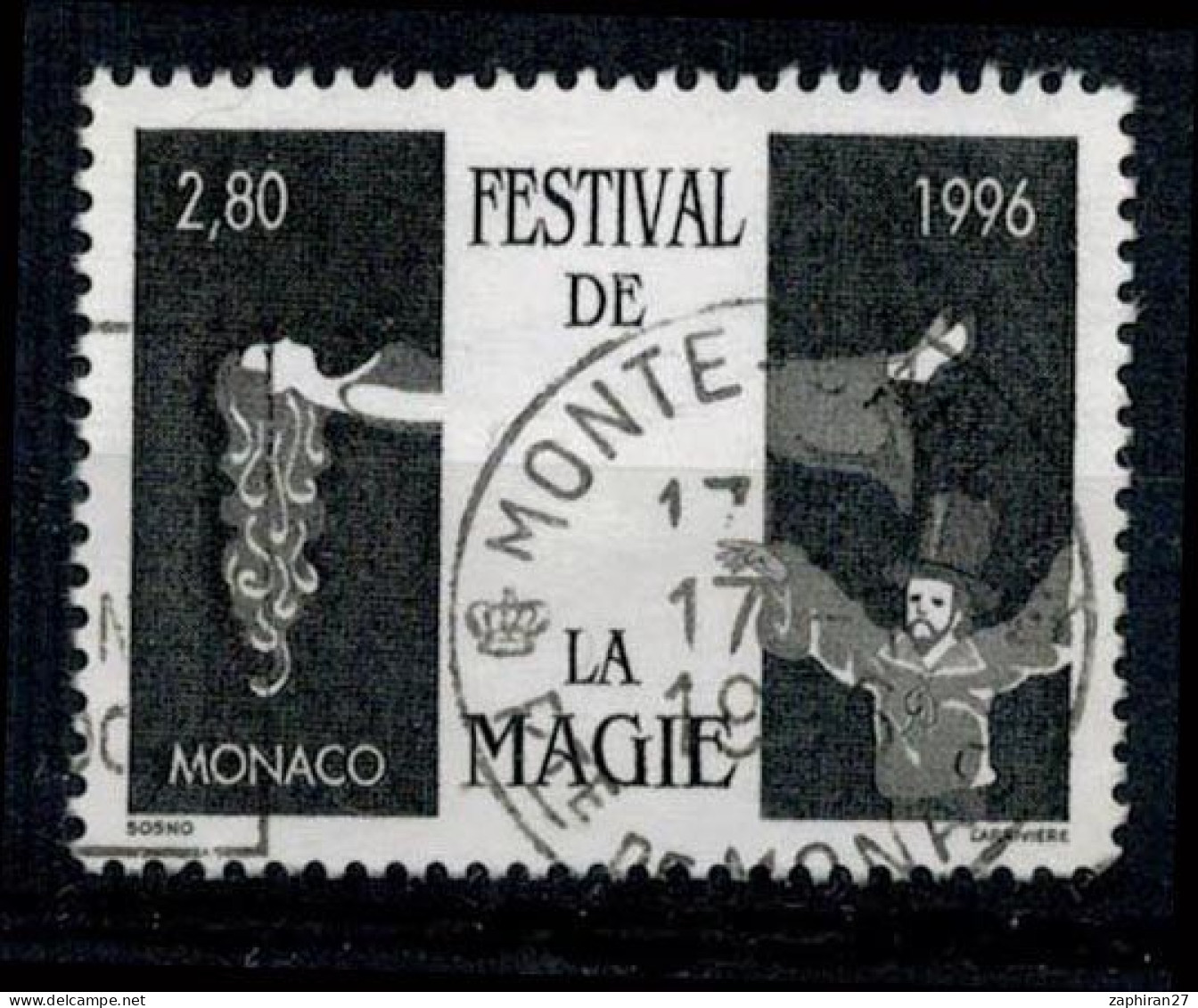 1996 FESTIVAL DE LA MAGIE MONACO OBLITERE VOIR SCAN #234# - Usati