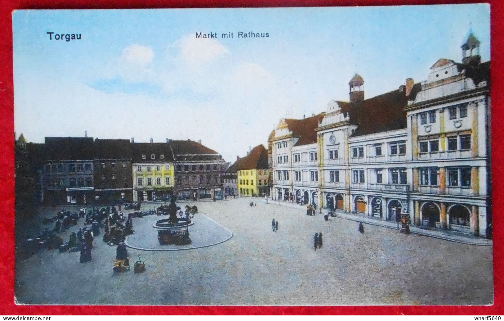 CPA Couleur Torgau Markt Mit Rathaus - Torgau