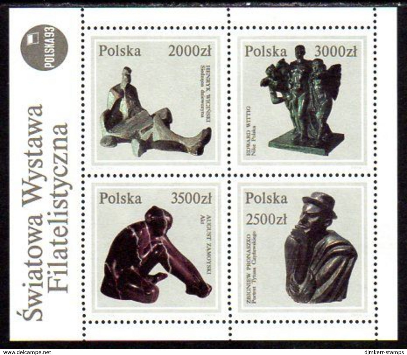 POLAND 1992 Sculptures Block MNH / **.  Michel Block 119 - Unused Stamps