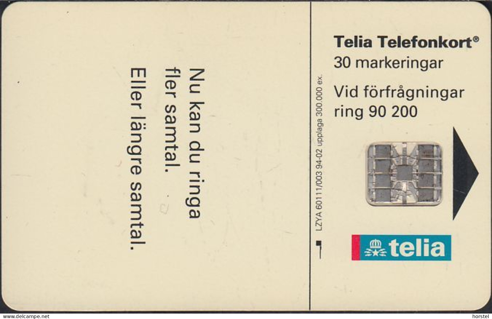 Schweden Chip 053 (60111/003) New Definitive Card 30 Units - BN On Front - C43144201 - SC7 - Suède