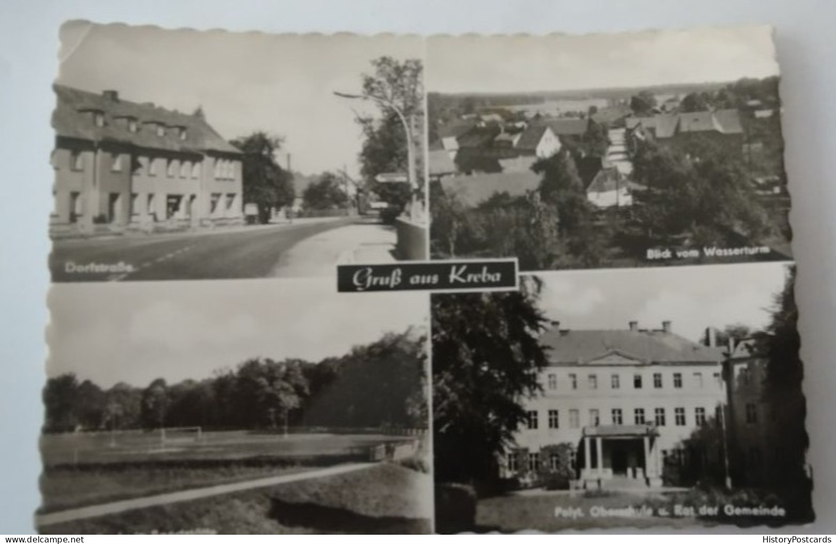 Kreba, Chrjebja-Nowa, Dorfstr., Sportstätte, Oberschule, 1965 - Goerlitz