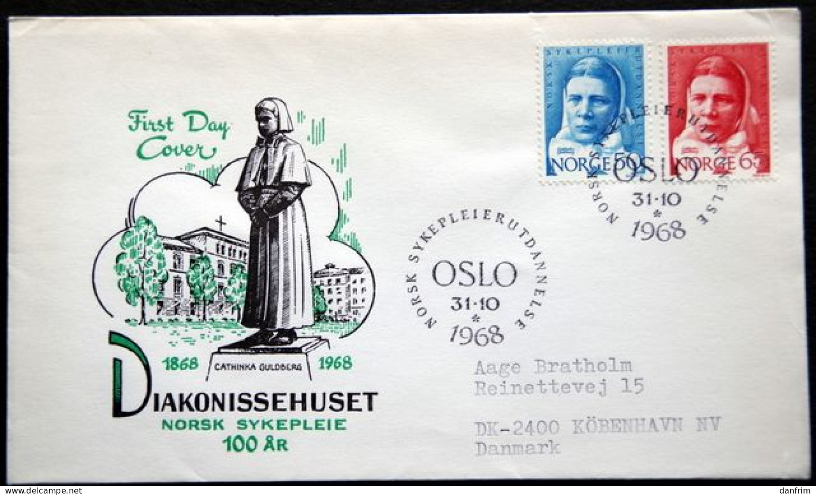 Norway 1968  Nurses  MiNr.574-75  FDC  (lot 6462) - FDC