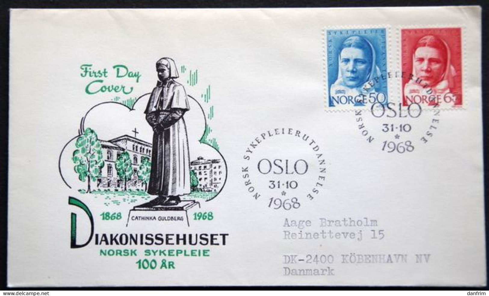 Norway 1968  Nurses  MiNr.574-75  FDC  (lot 1801) - FDC