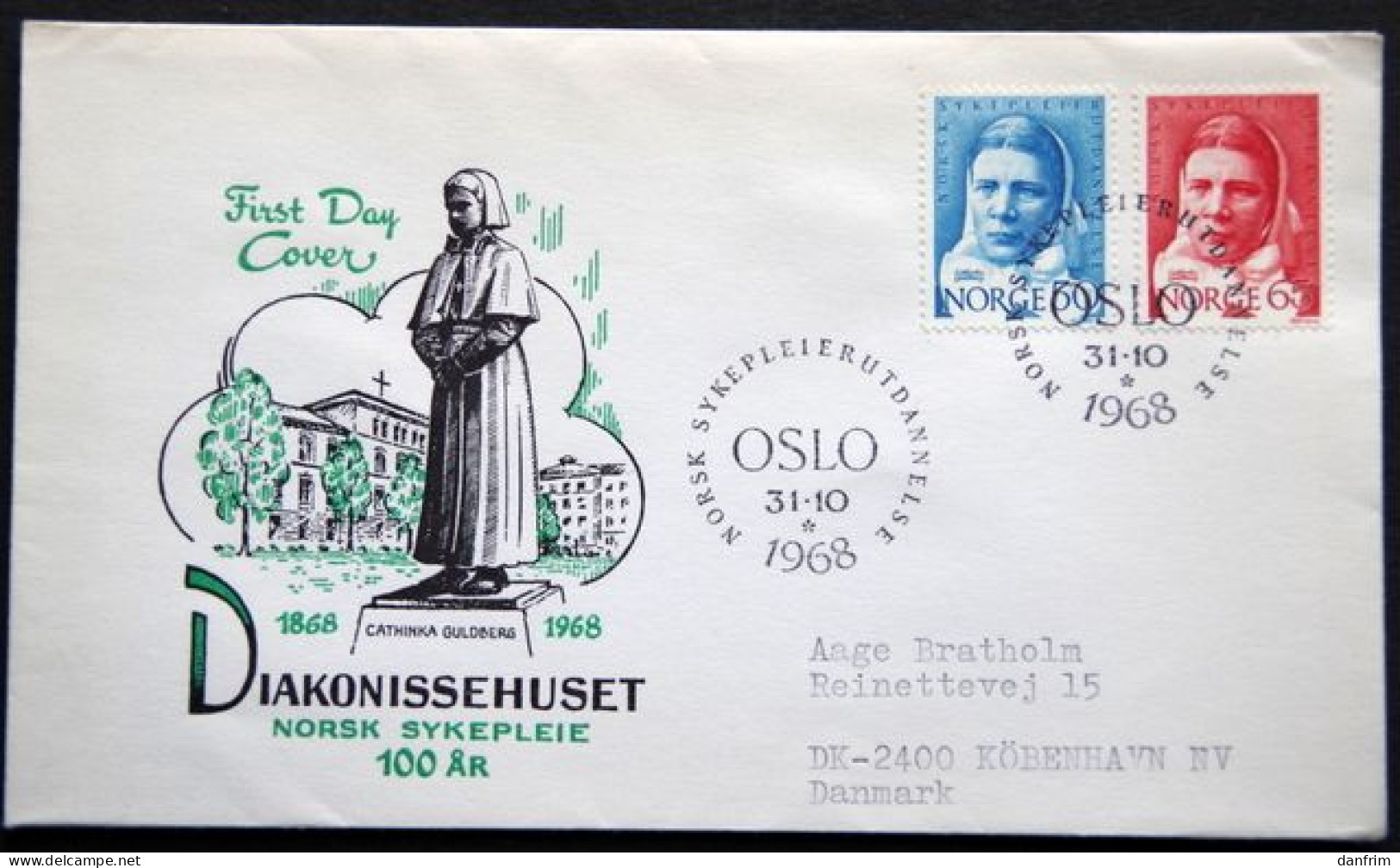 Norway 1968  Nurses  MiNr.574-75  FDC  (lot 1787) - FDC