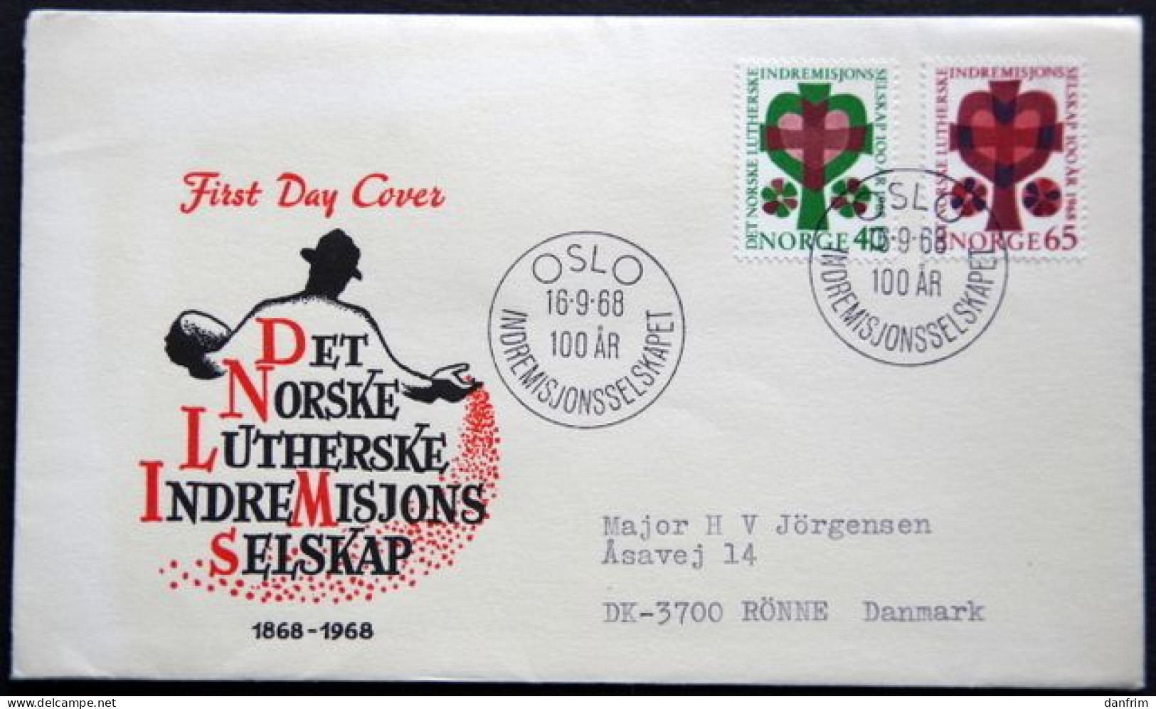 Norway 1968  Home Mission   MiNr.570-71  FDC  (lot 1786 ) - FDC