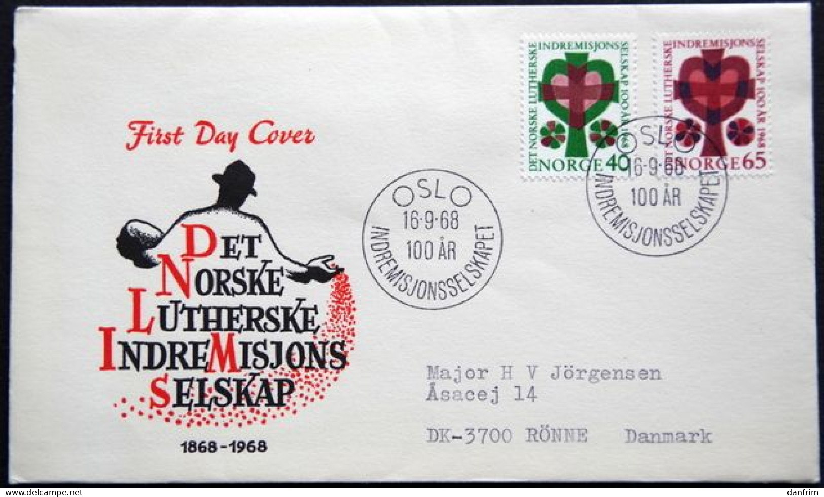 Norway 1968  Home Mission   MiNr.570-71  FDC  (lot 1647 ) - FDC