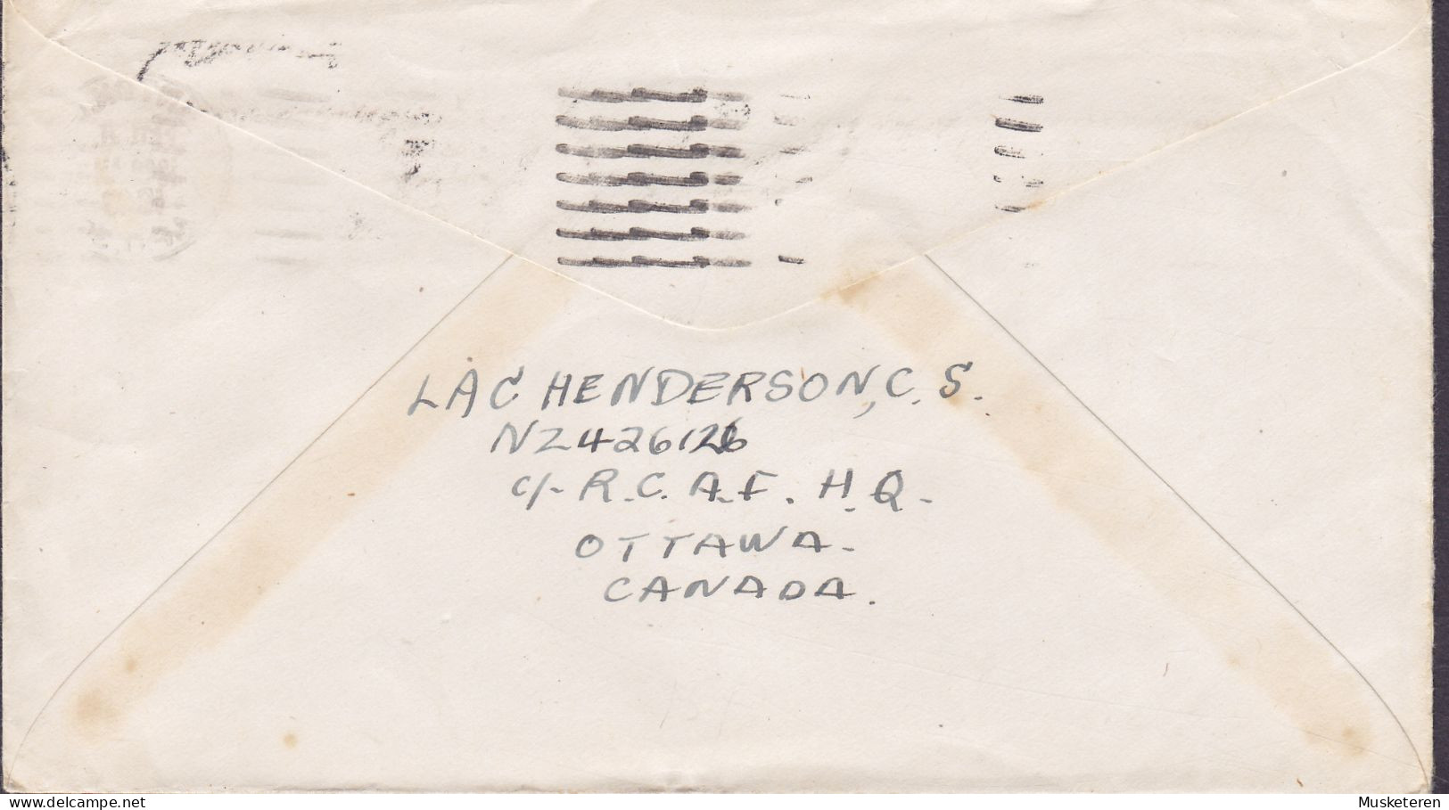 Canada  Y.M.C.A. Cachet ON ACTIVE SERVICE, TRENTON Ont. M.P.O. 303, 1943 Cover Brief Lettre DUNEDIN New Zealand (2 Scans - Storia Postale