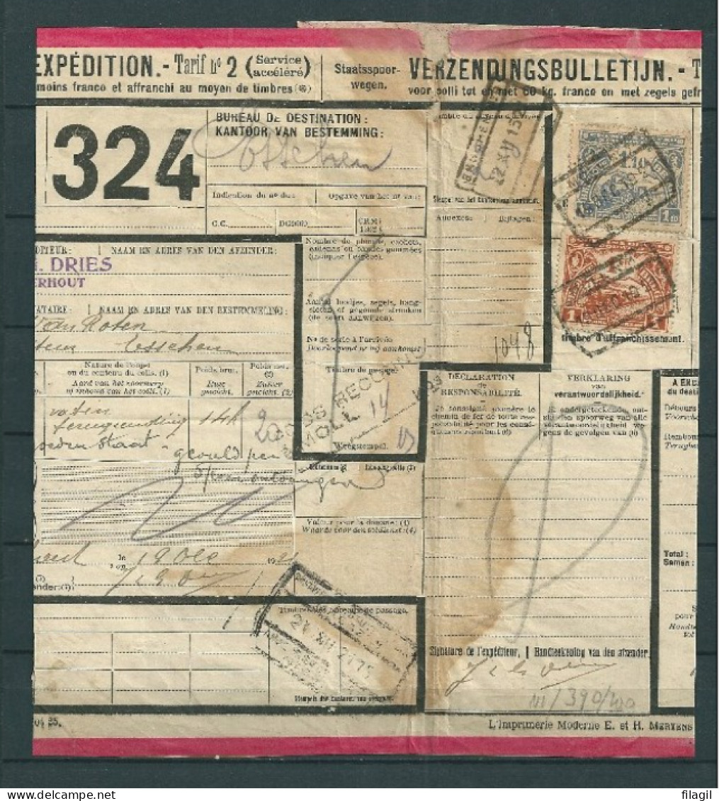 Brief Van MOLL Naar MEERHOUT Stempel MOLL 19 DEC 1921 Tussenstation ESSCHEN N°9 - Sonstige & Ohne Zuordnung
