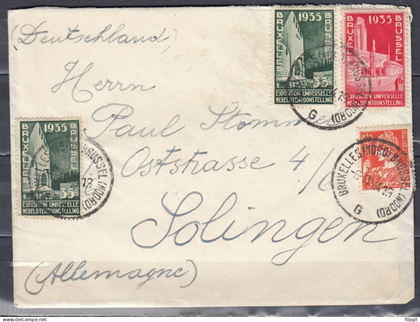 Brief Van Bruxelles (Nord) Brussel (Noord) G Naar Solingen - 1932 Ceres En Mercurius