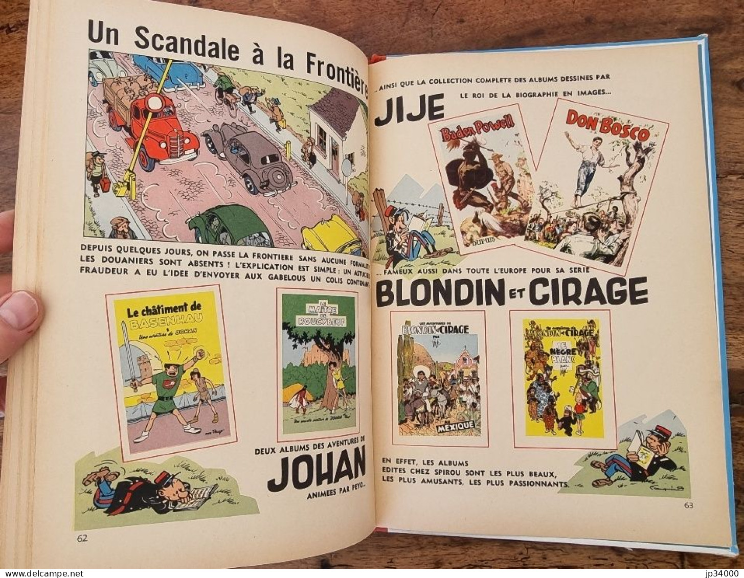 SPIROU et FANTASIO: les voleurs du marsupilami (Dupuis EO belge 1954) Dos papier