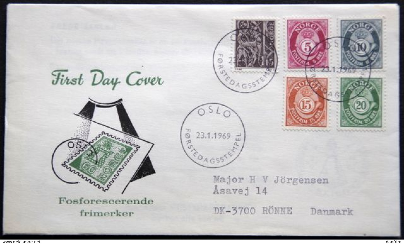 Norway 1969   MiNr.478-81y + 578  FDC  (lot 1801) - FDC