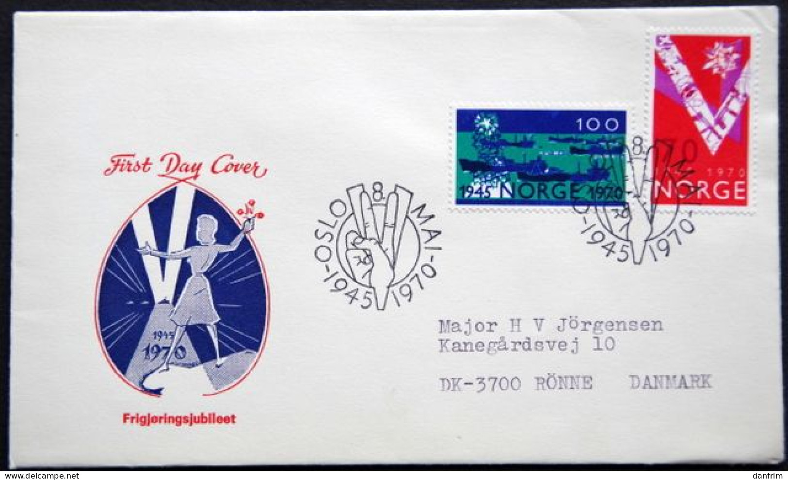 Norway 1970   25th Anniversary Of Liberation WW II. MiNr.606-07 FDC   (lot 1801 ) - FDC