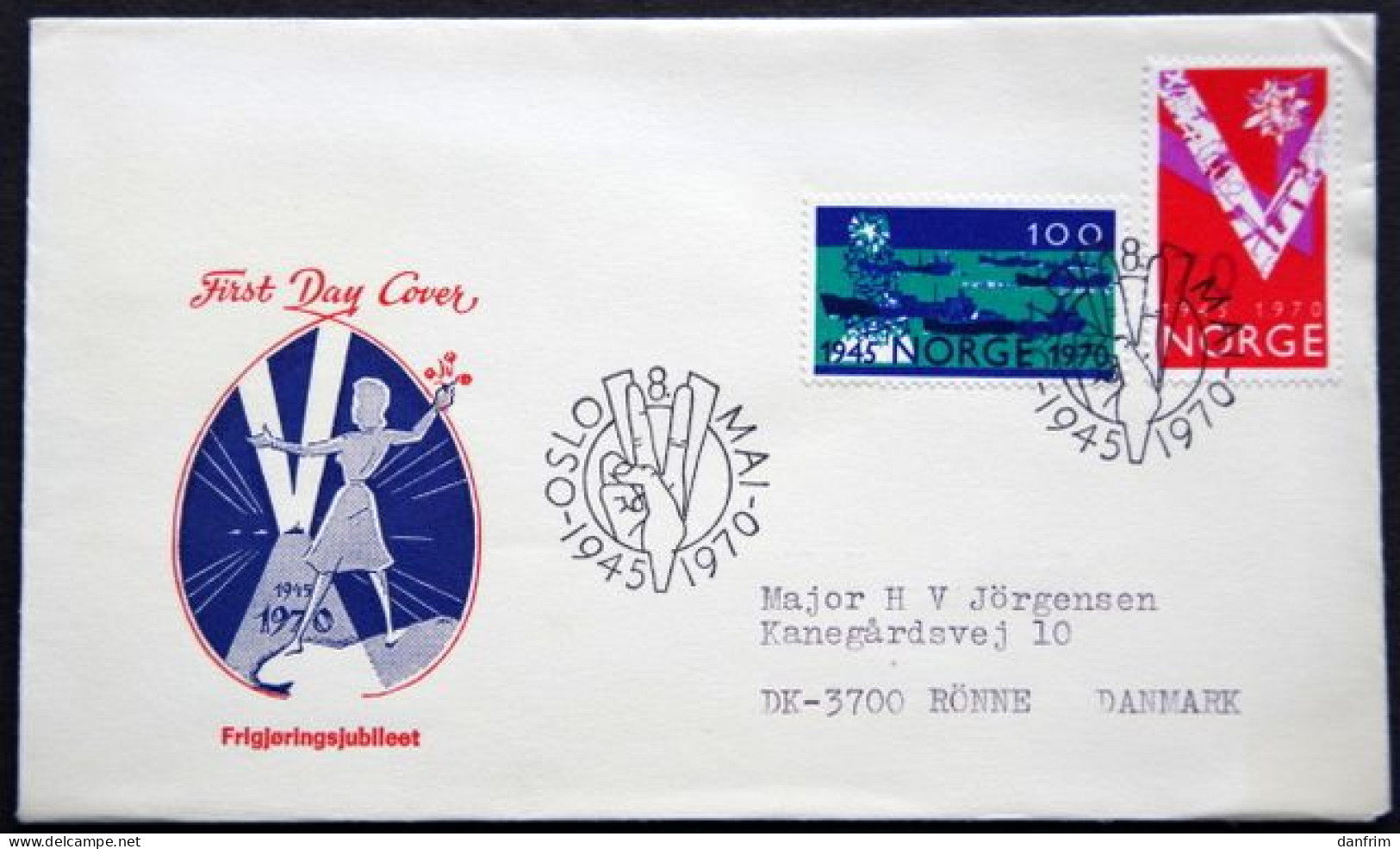 Norway 1970   25th Anniversary Of Liberation WW II. MiNr.606-07 FDC   (lot 1787) - FDC