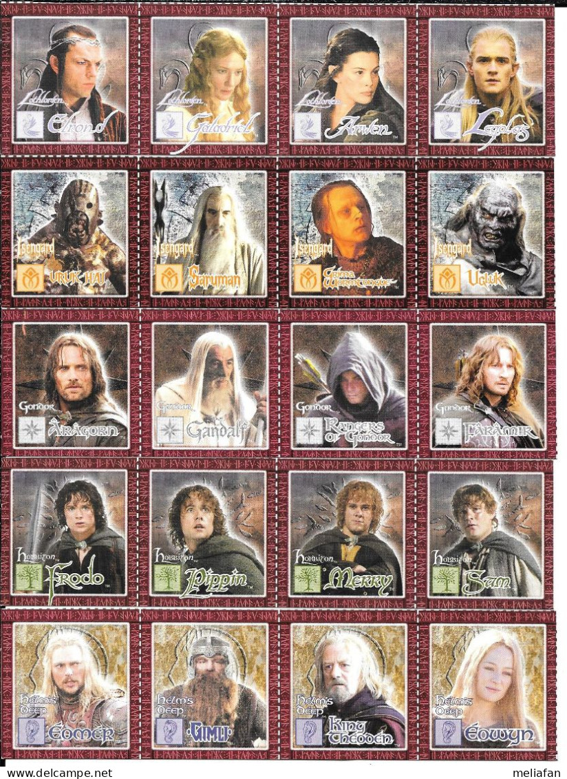 GF1197 - DOO WAP SET OF CARDS - LORD OF THE RING - LE SEIGNEUR DES ANNEAUX - Lu