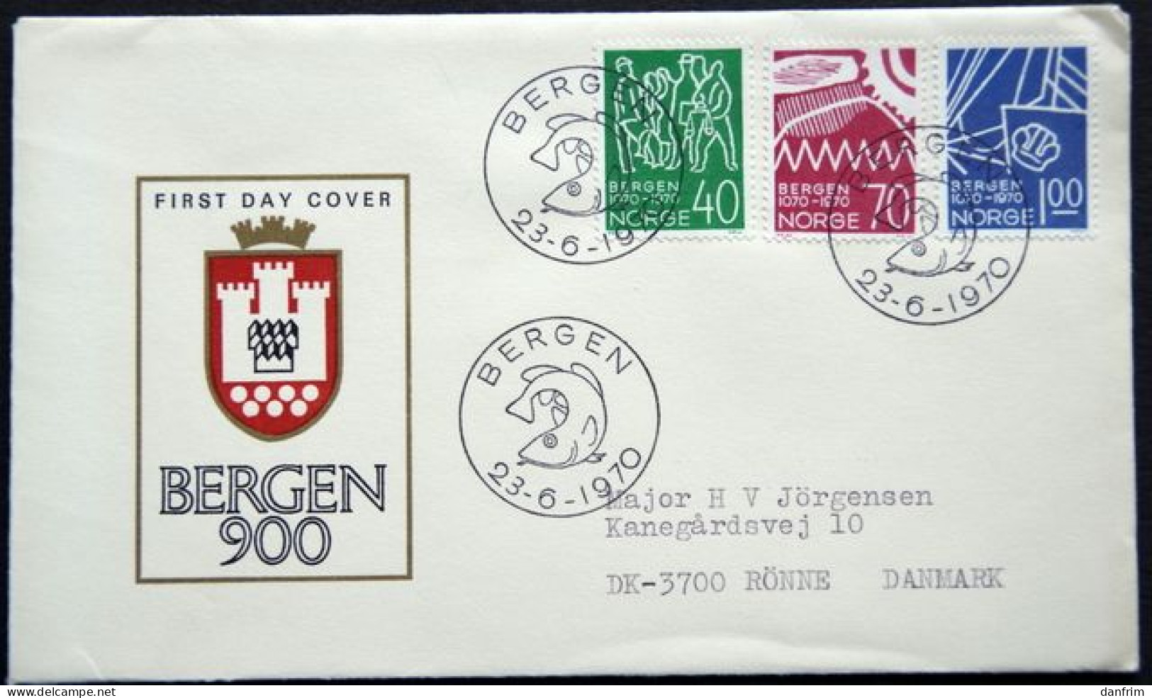 Norway 1970 900th Anniv Of Bergen  Minr.608-10  FDC  (  Lot 1786 ) - FDC