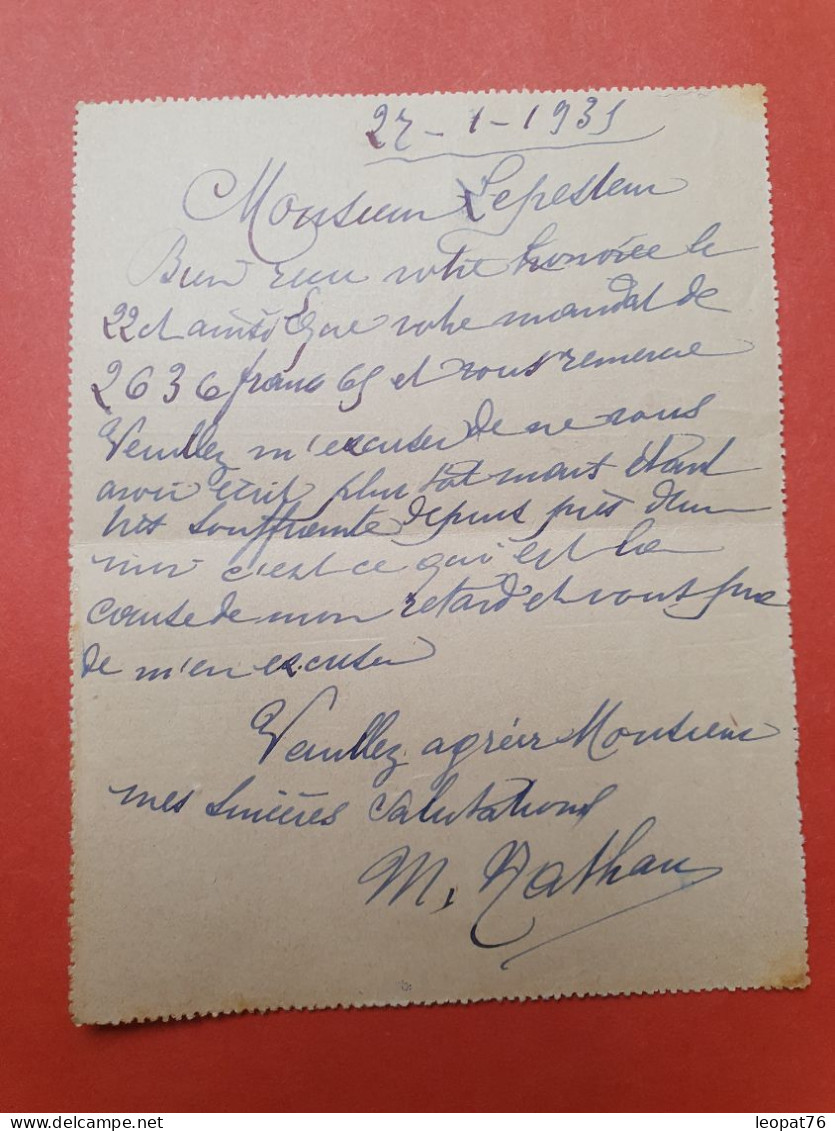 Entier Postal Paix De Neuilly/Seine Pour Cherbourg En 1935  - Ref  2978 - Cartes-lettres