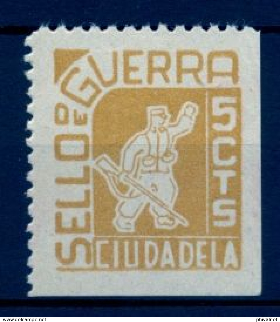 EMISIONES LOCALES GUERRA CIVIL , FES. 12 ** , CIUDADELA ( BALEARES ) , SELLO DE GUERRA - Spanish Civil War Labels