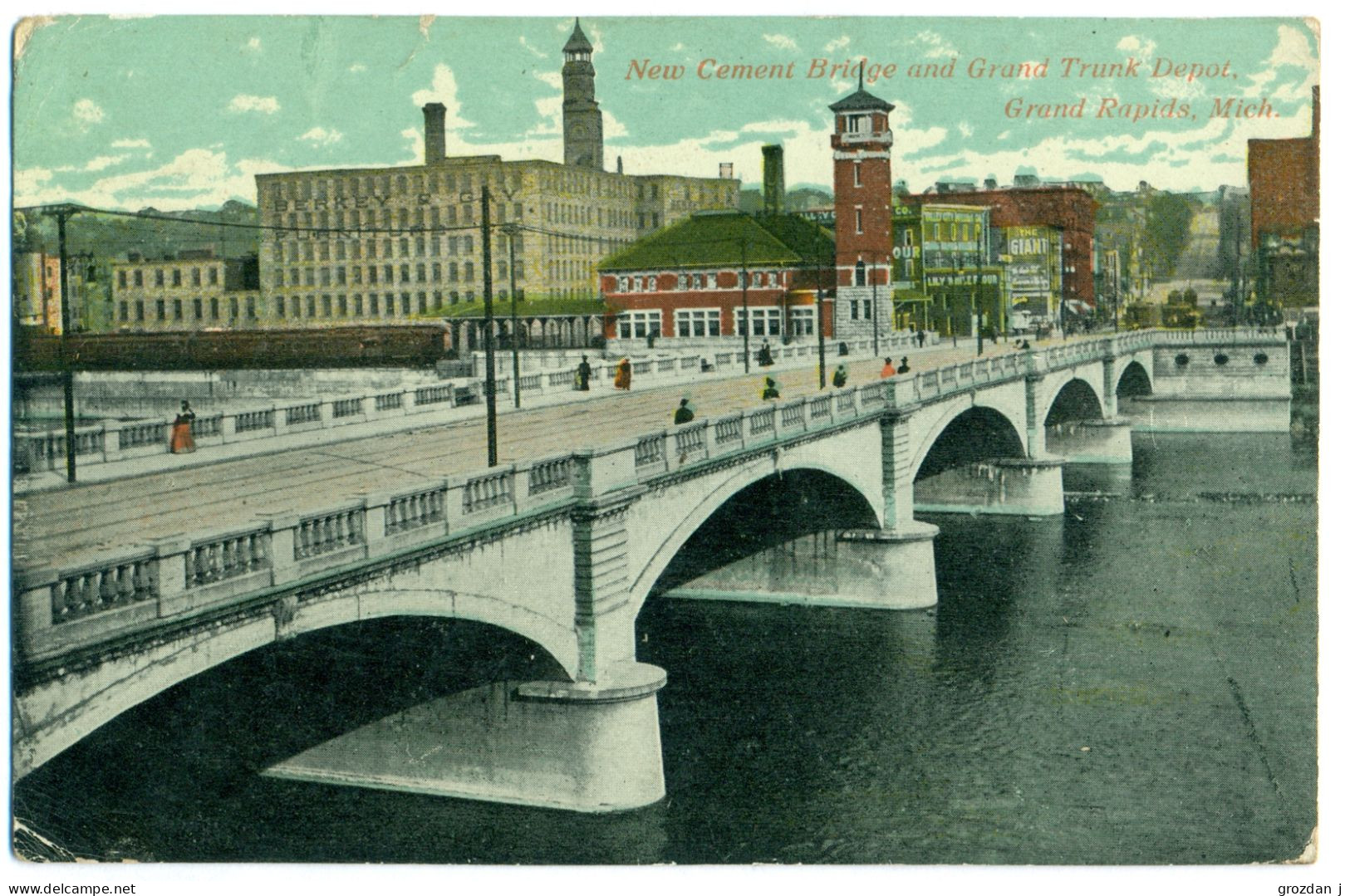 New Cement Bridge And Grand Trunk Depot, Grand Rapids, Michigan, US - Grand Rapids