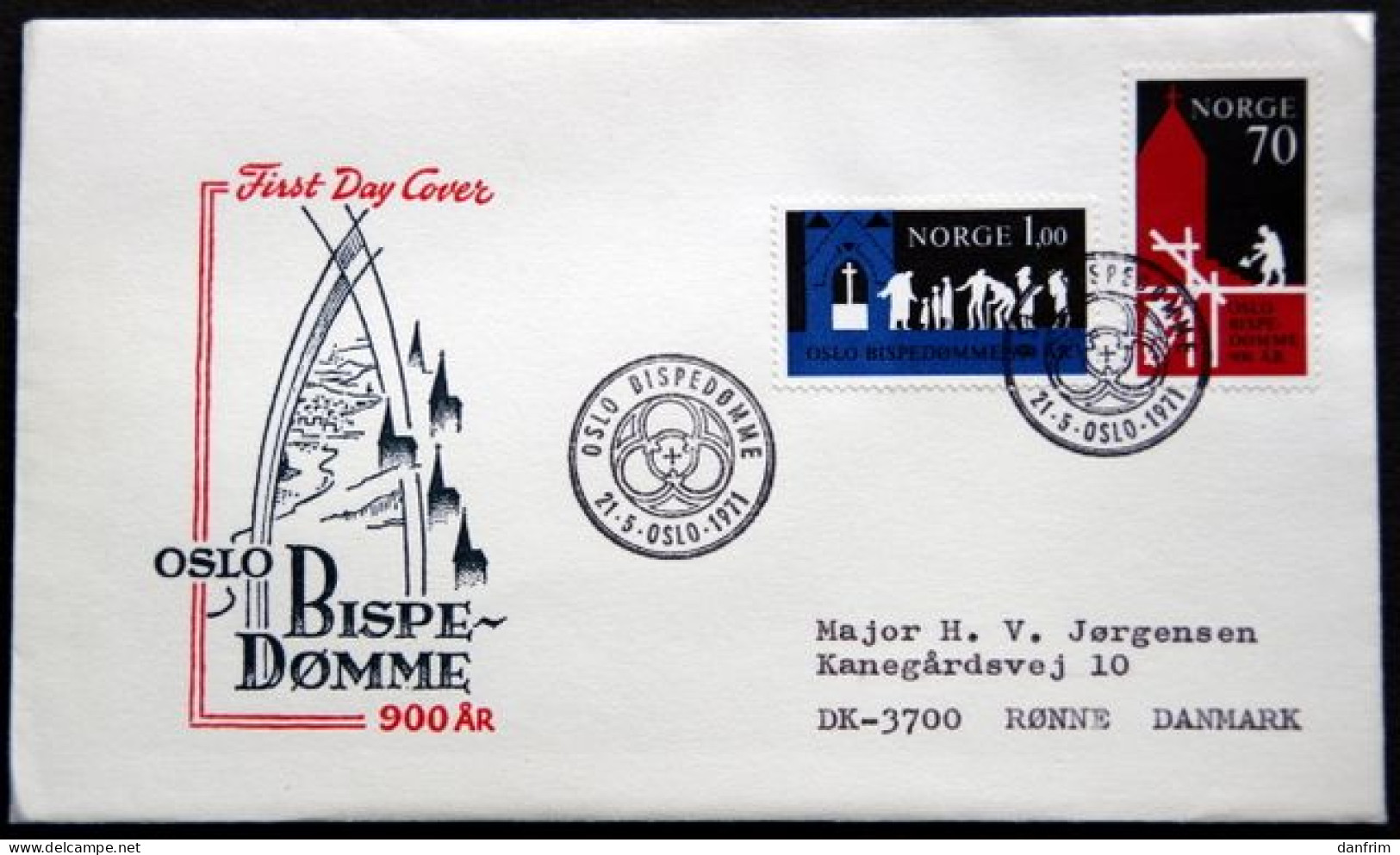 Norway 1971  900 Years Diocese Oslo. MiNr.627-28  FDC (lot 1796 ) - FDC