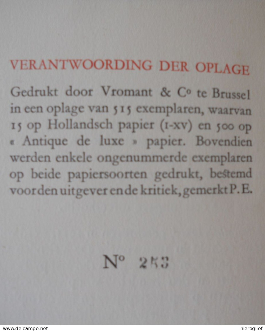 DE MODDEREN MAN + HET MENSELIJK BROOD Door Karel Van De Woestijne 1930 Stols / ° Gent + Zwijnaarde Exemplaar 253 Van 515 - Dichtung