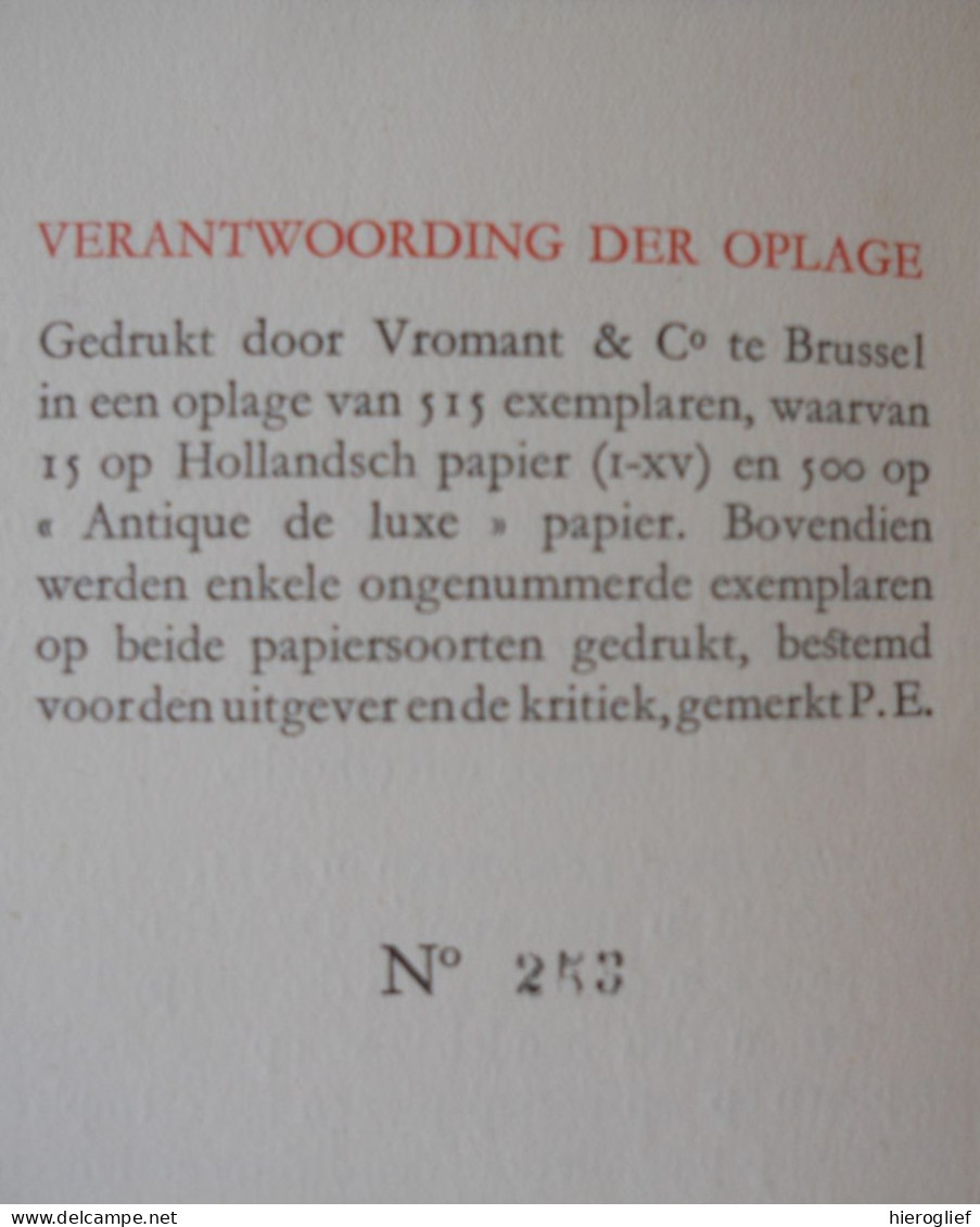 DE MODDEREN MAN + HET MENSELIJK BROOD Door Karel Van De Woestijne 1930 Stols / ° Gent + Zwijnaarde Exemplaar 253 Van 515 - Poetry