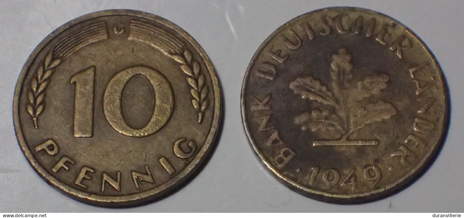 10 Pfennig – Allemagne – 1949 G – Cuivre – KM 103 - 10 Pfennig