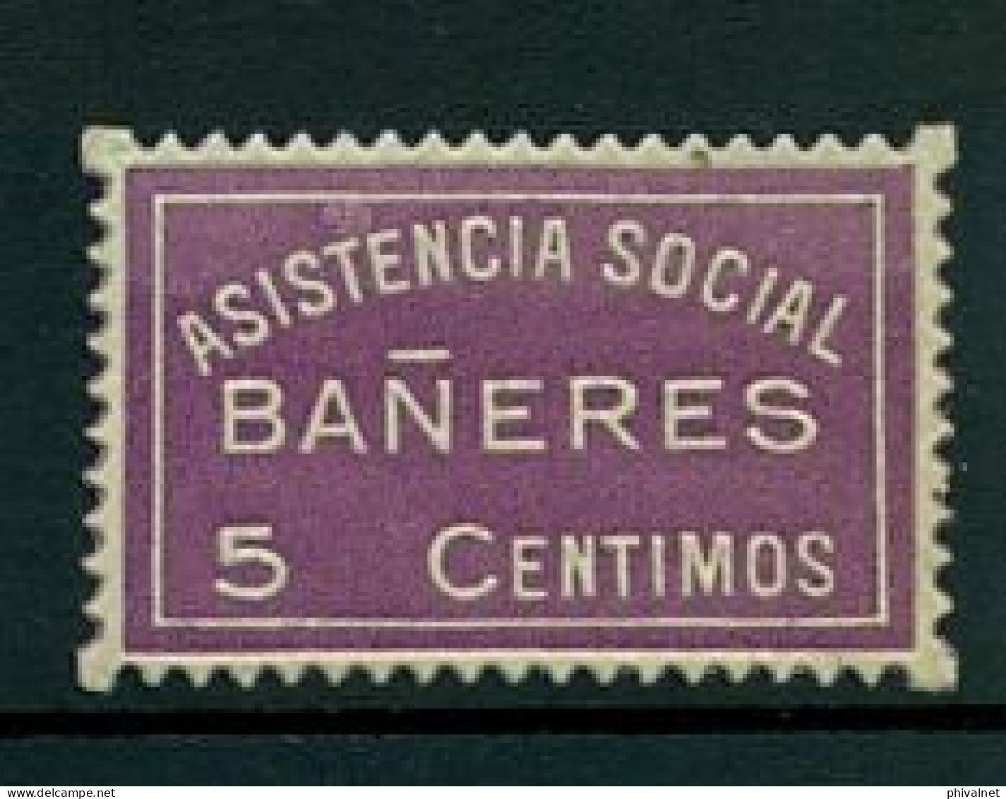 EMISIONES LOCALES GUERRA CIVIL , FES. 1 ** , BAÑERES ( ALICANTE ) , ASISTENCIA SOCIAL - Spanish Civil War Labels