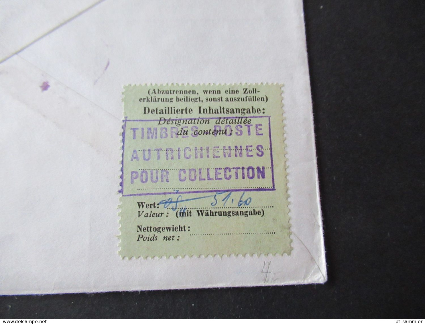 Österreich 1970 FDC Flugpost Air Mail Wien - Leverkusen mit Zollaufkleber und violetter Stp. Ra1 Postamt 567 Opladen