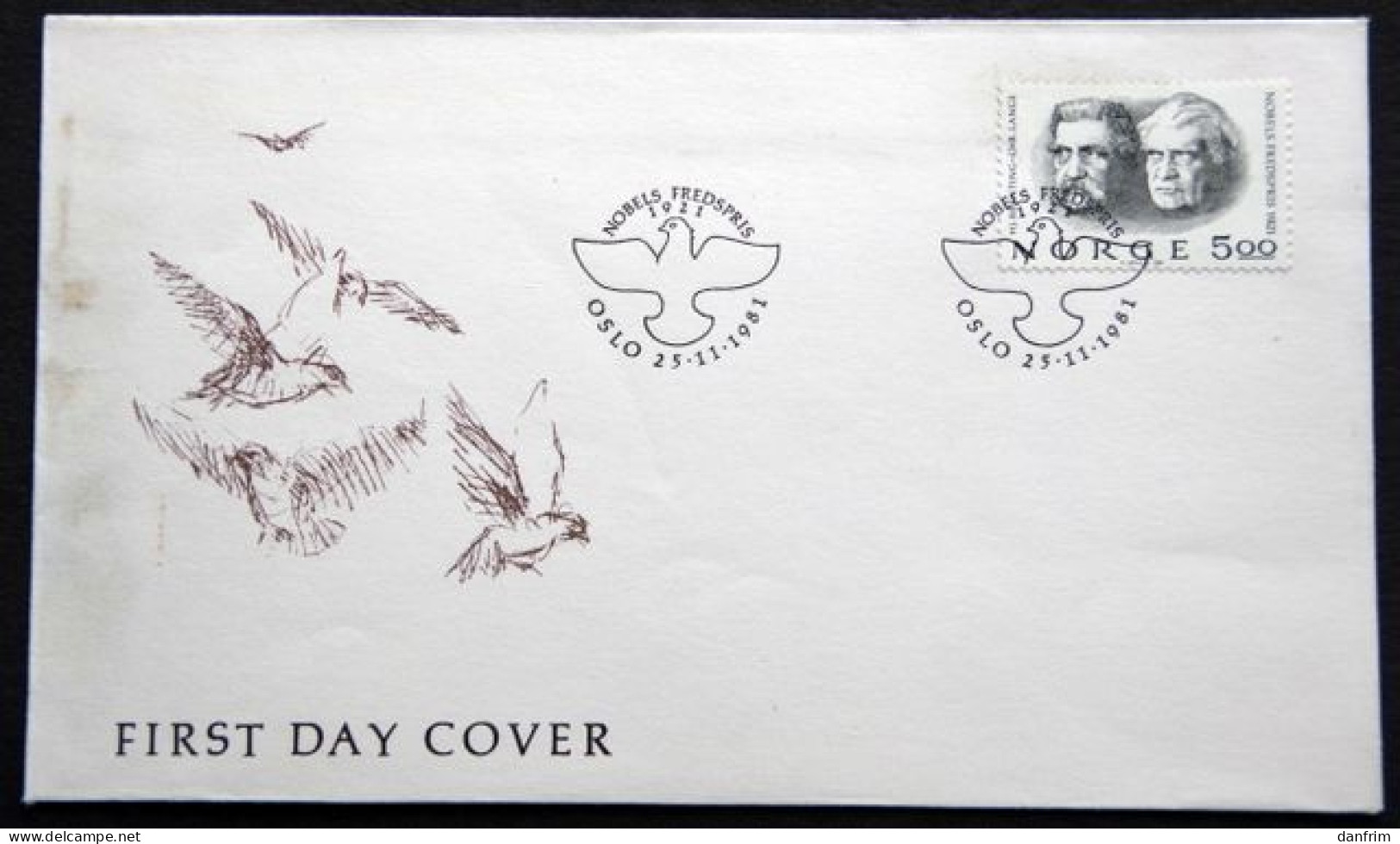 Norway 1981 Nobels Peace Prize 1921   MiNr.849  (lot 2158 ) - FDC