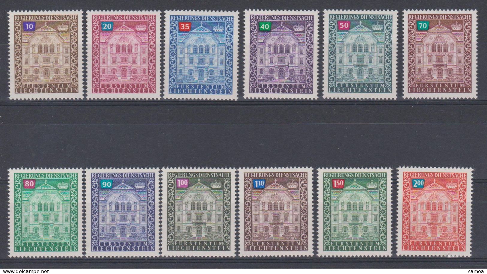 Liechtenstein 1976 S 57-68 ** Siège Du Gouvernement De Vaduz - Official
