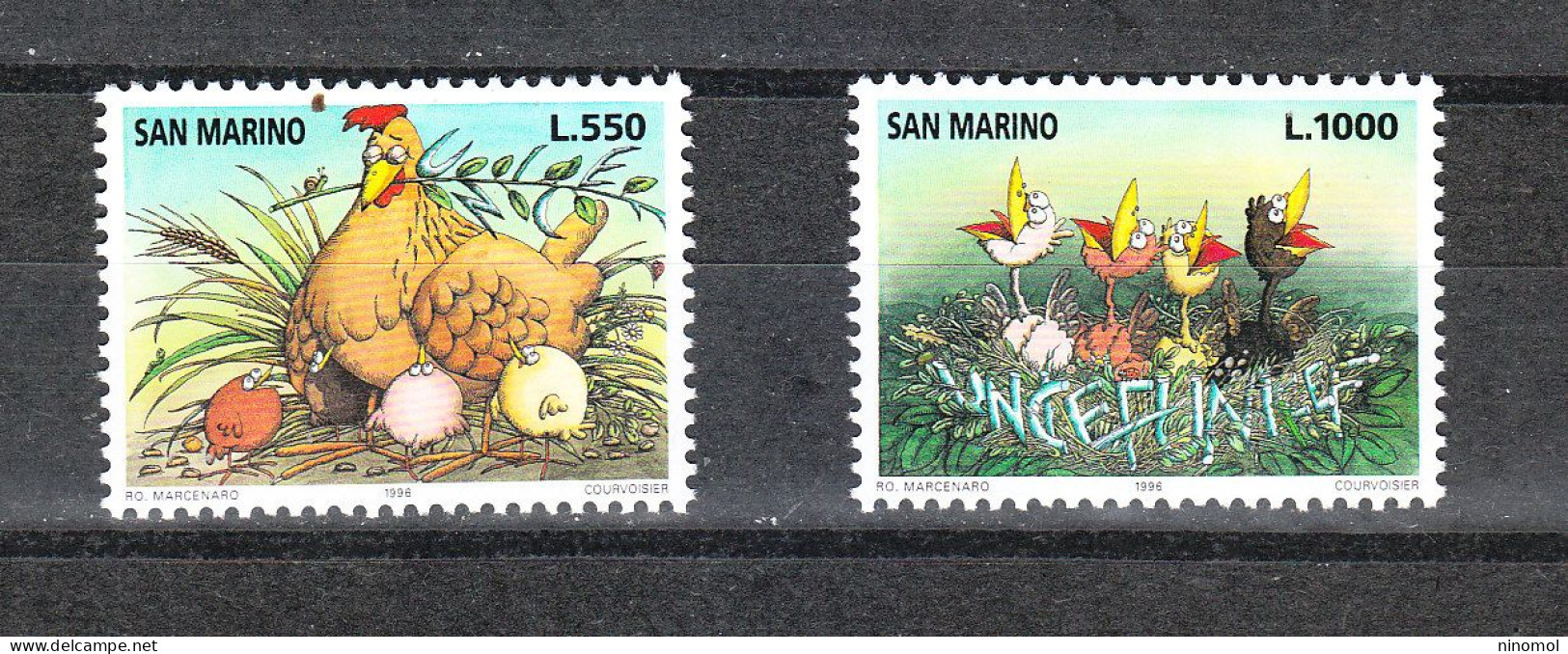 San Marino - 1996. UNICEF. Chioccia Con Pulcini.  Mother Hen With Chicks. Complete MNH Series - Gallinacées & Faisans