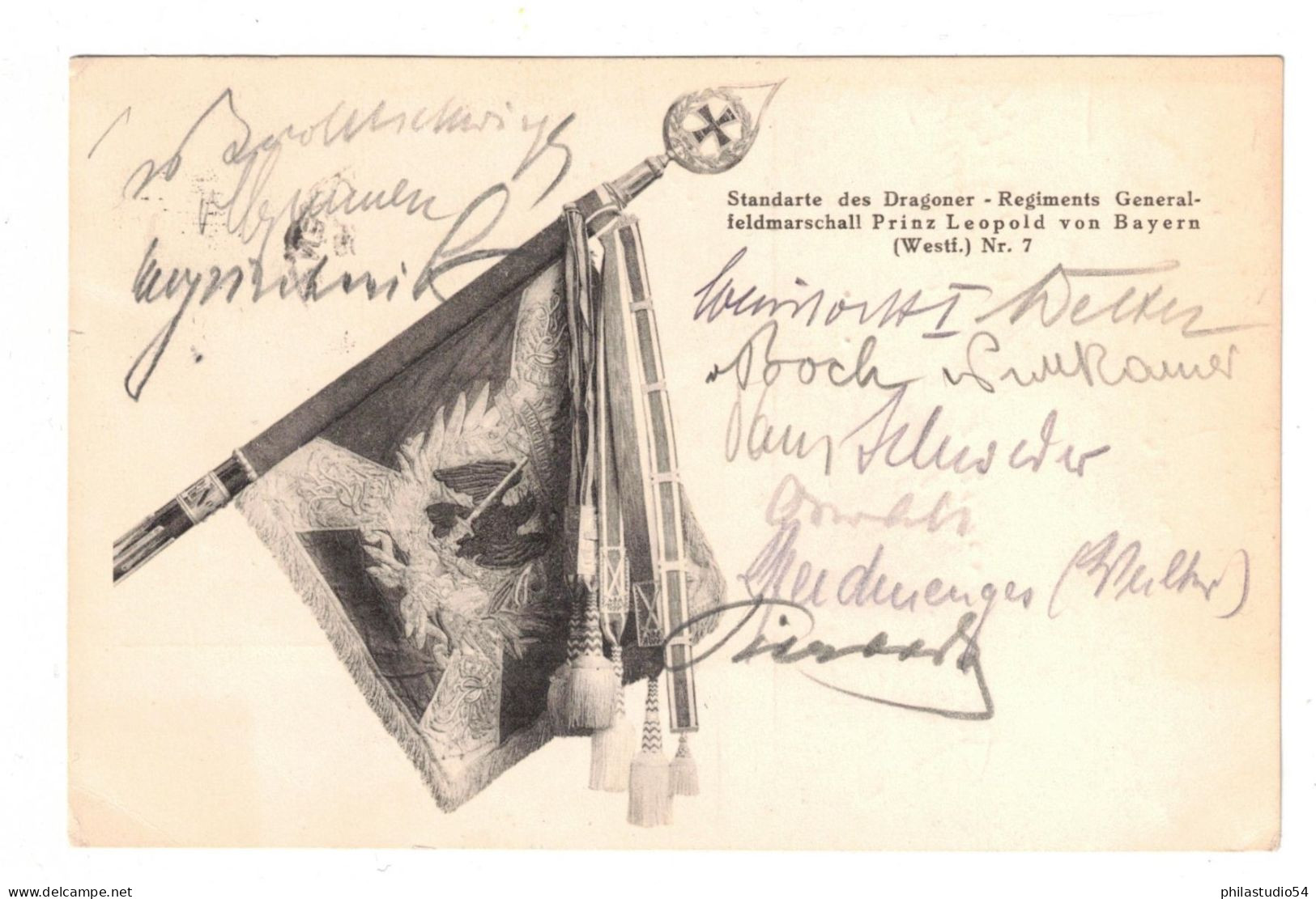 1935, Grußkarte Aus Saarbrücken Mit Grüßen Vom „Regimentsapell“ Nach Holland Mit Weiterleitung - Briefe U. Dokumente