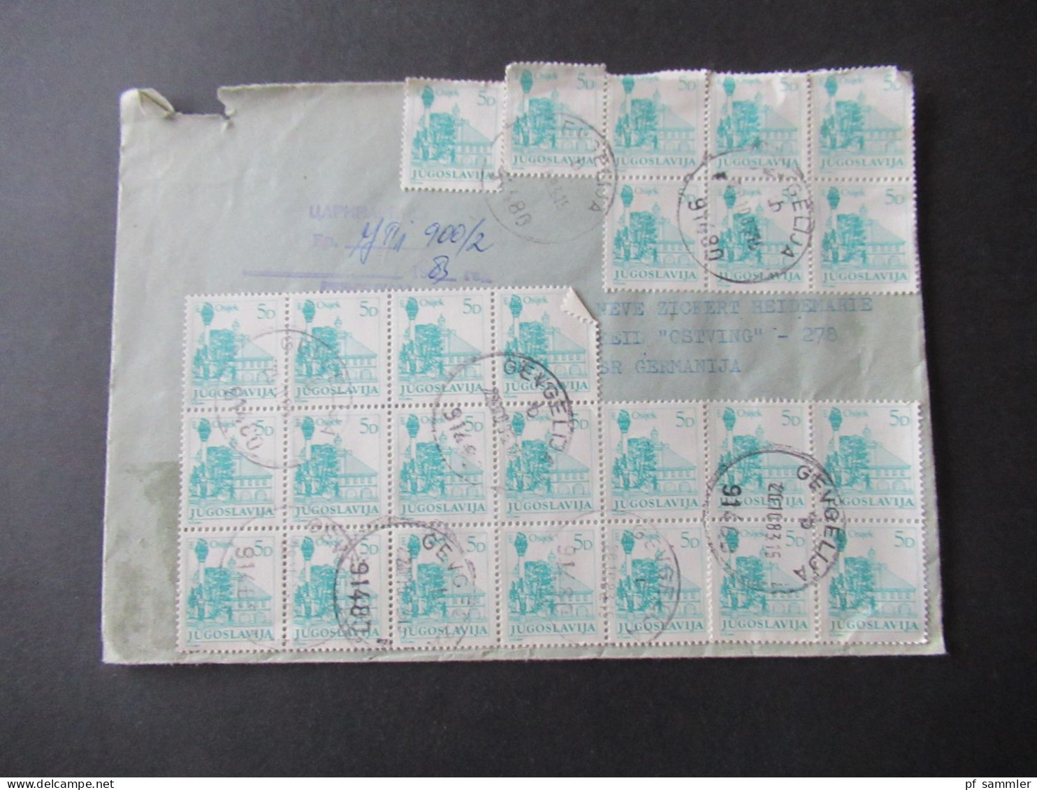 Jugoslawien 1983 MeF Mit 26 Marken!! Stempel Gevgelija Mit Violettem Stempel / Vermerk - Cartas & Documentos