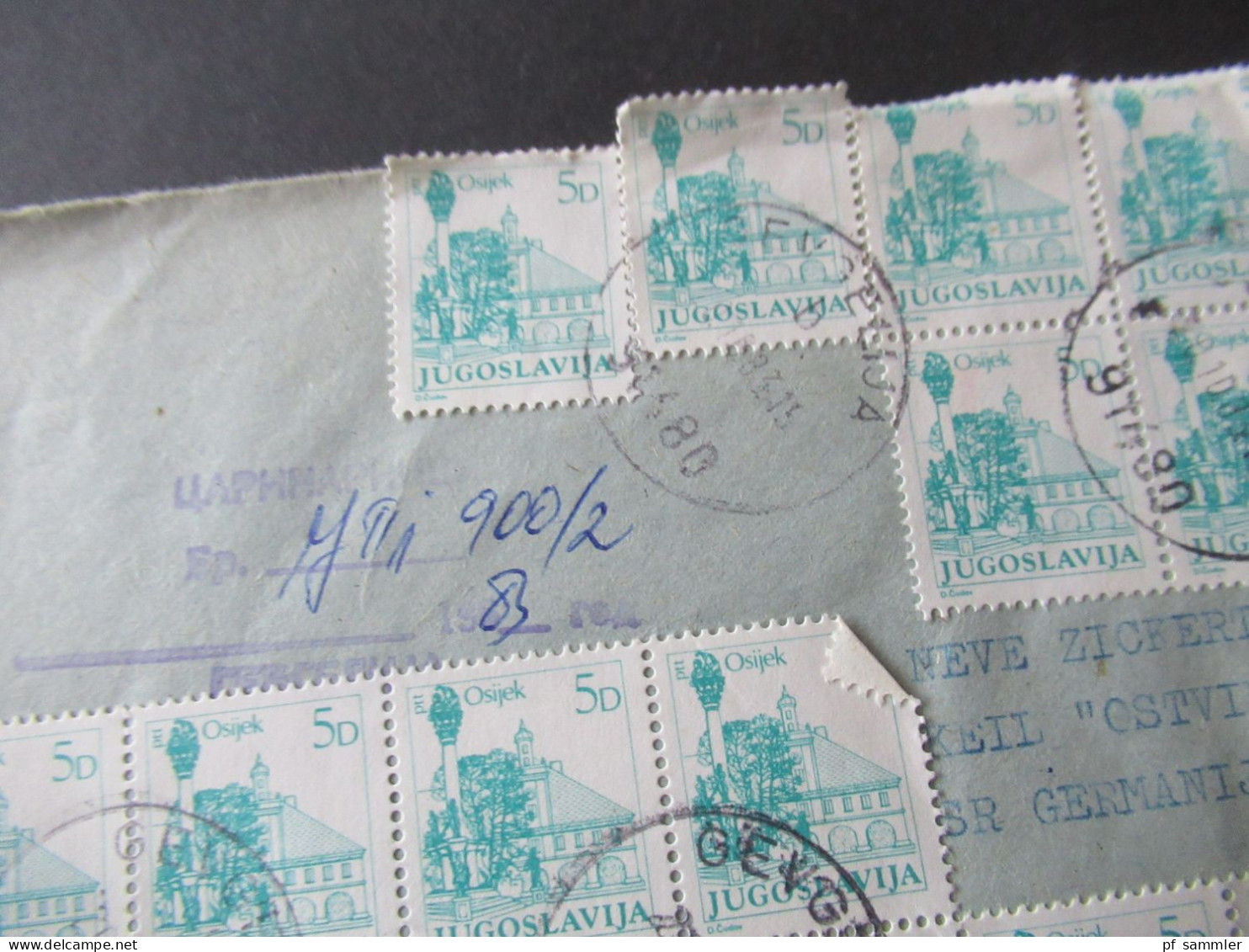 Jugoslawien 1983 MeF Mit 26 Marken!! Stempel Gevgelija Mit Violettem Stempel / Vermerk - Covers & Documents