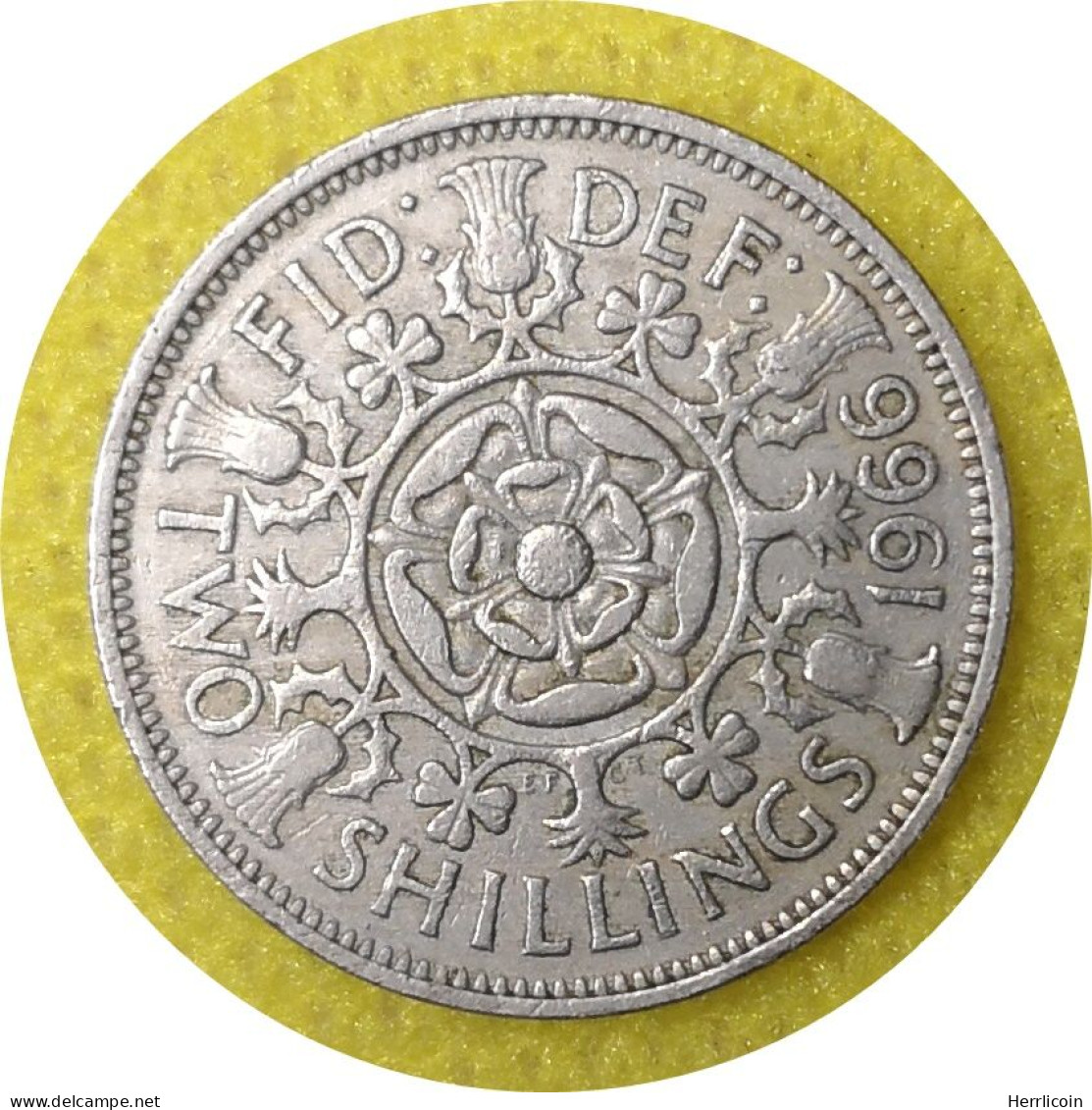 Monnaie Royaume-Uni - 1966 - 2 Shillings Elizabeth II 1re Effigie - J. 1 Florin / 2 Schillings