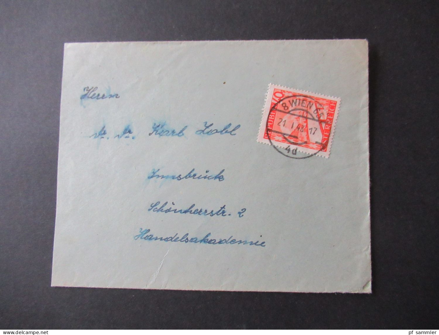 Österreich Ausgabe 1945 Freimarken Landschaften 2 Belege Aus Dem Bedarf Tagesstempel Wien - Innsbruck - Brieven En Documenten