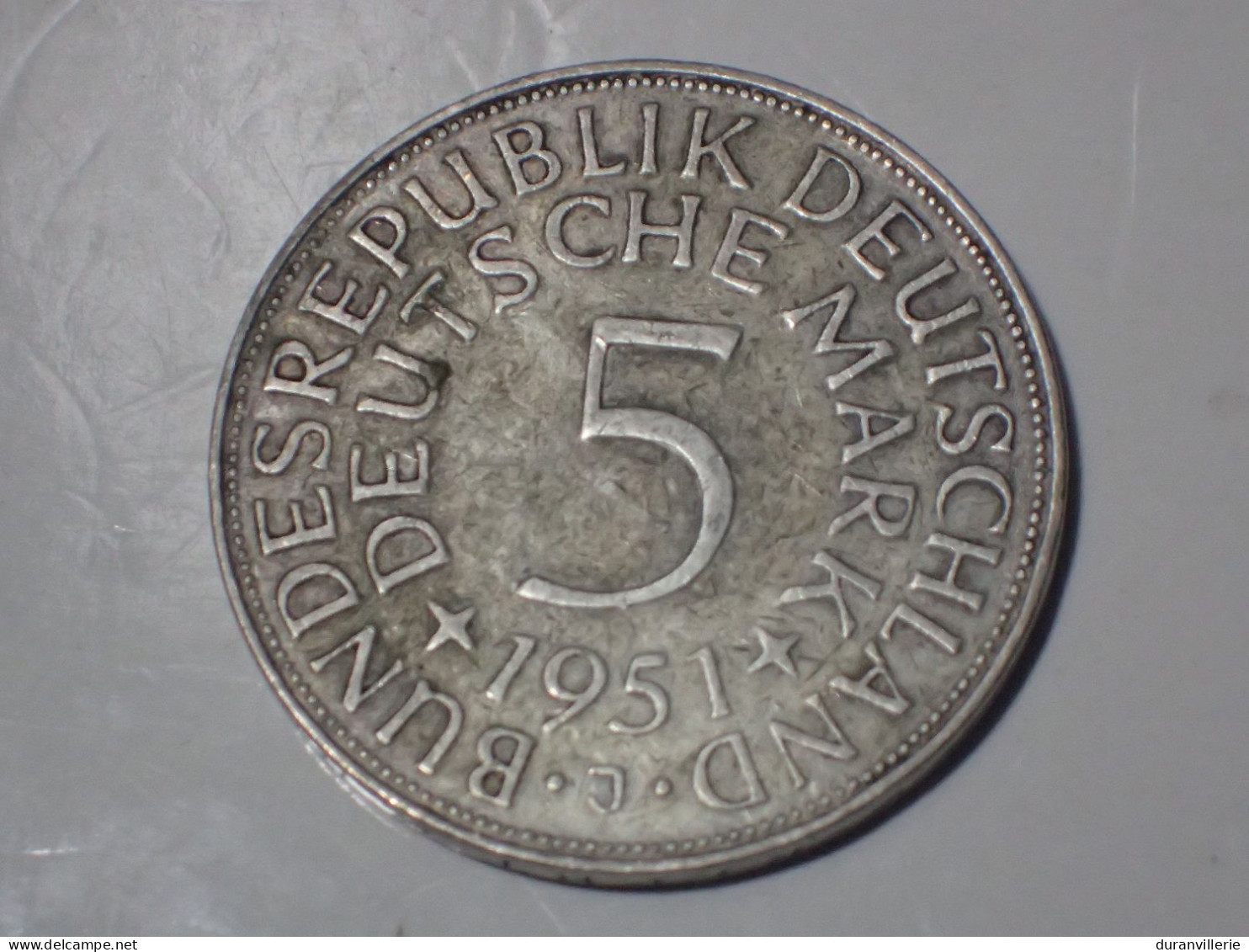 Allemagne Germany - 5 MARK 1951 J Km# 112.1 Argent Silver - 5 Mark