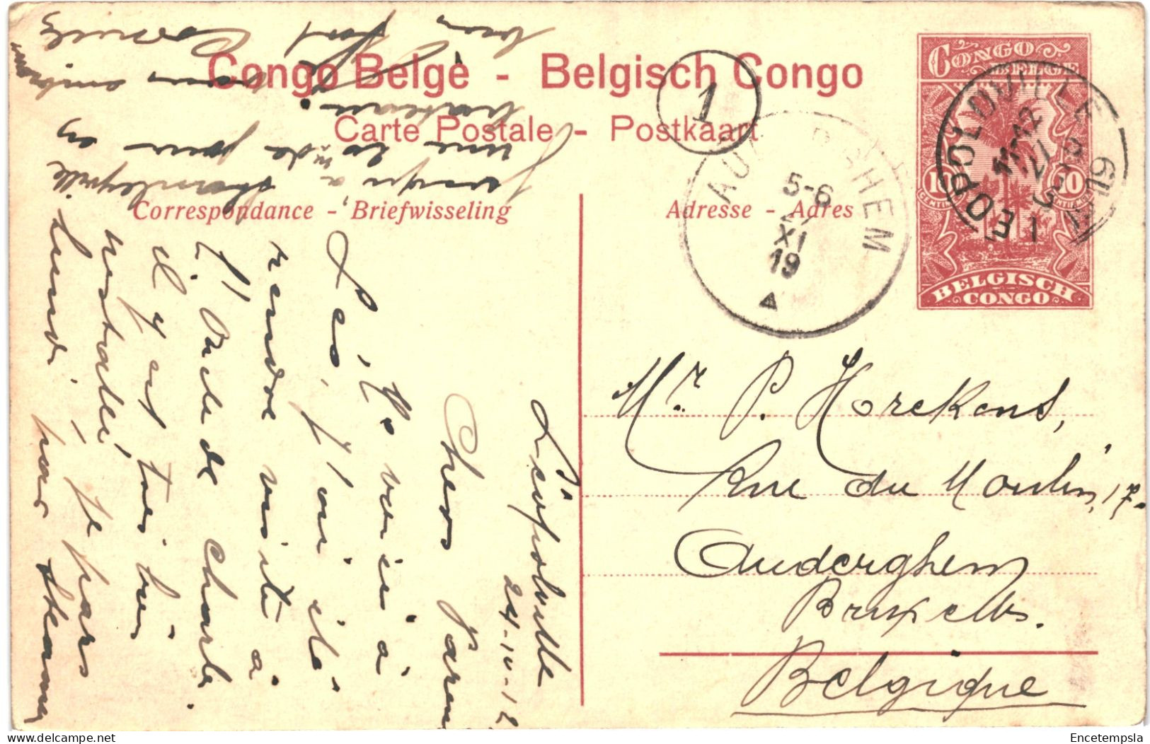 CPA Carte Postale Congo Ex Belge  Leopoldville Chameaux Porteurs 1919  VM75785ok - Congo Belge