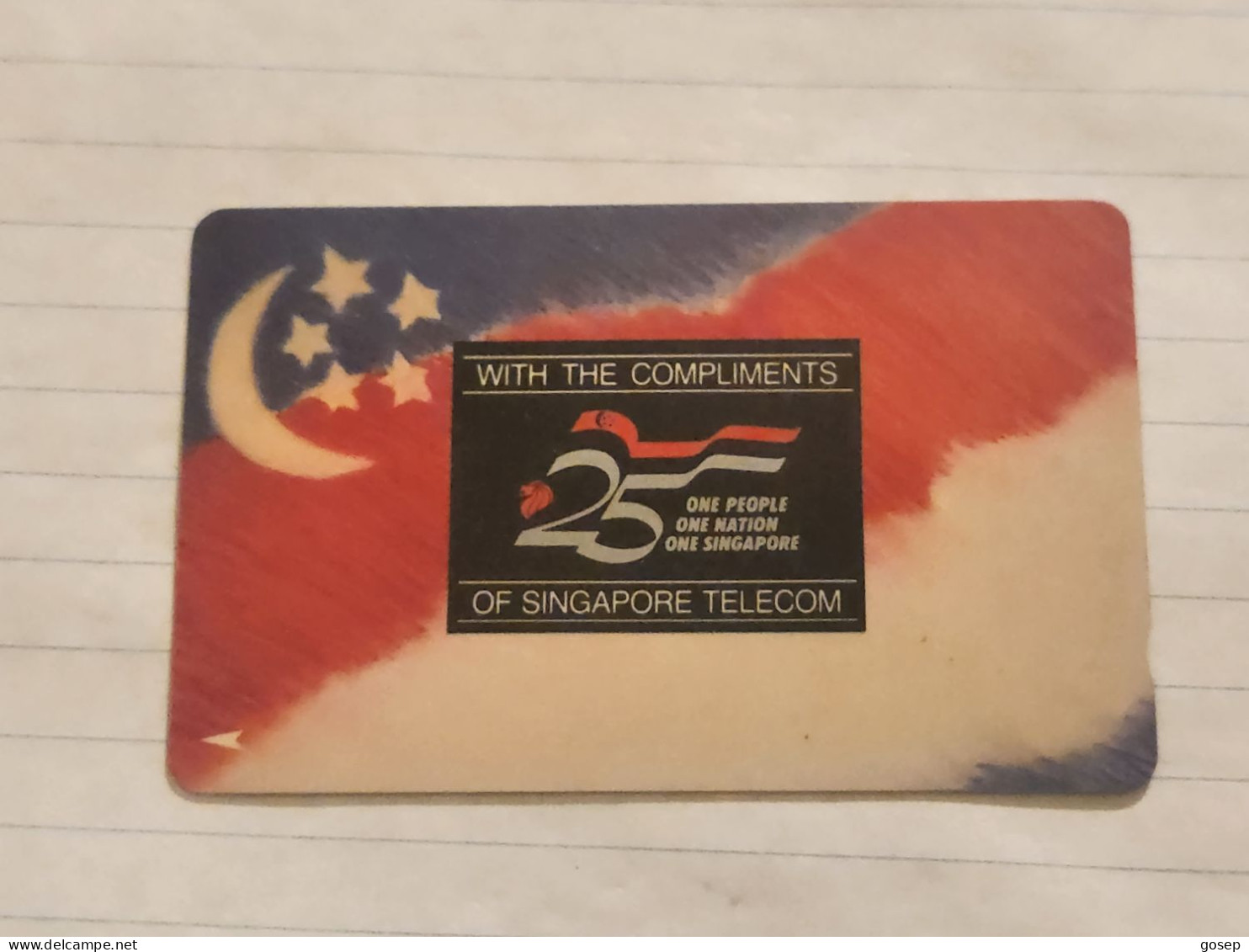 SINGAPORE-(1SBRA)-25 Years Of Singapore -(167)(1SCHA-242659)($1)(tirage-592.485)-used Card+1card Prepiad Free - Singapore