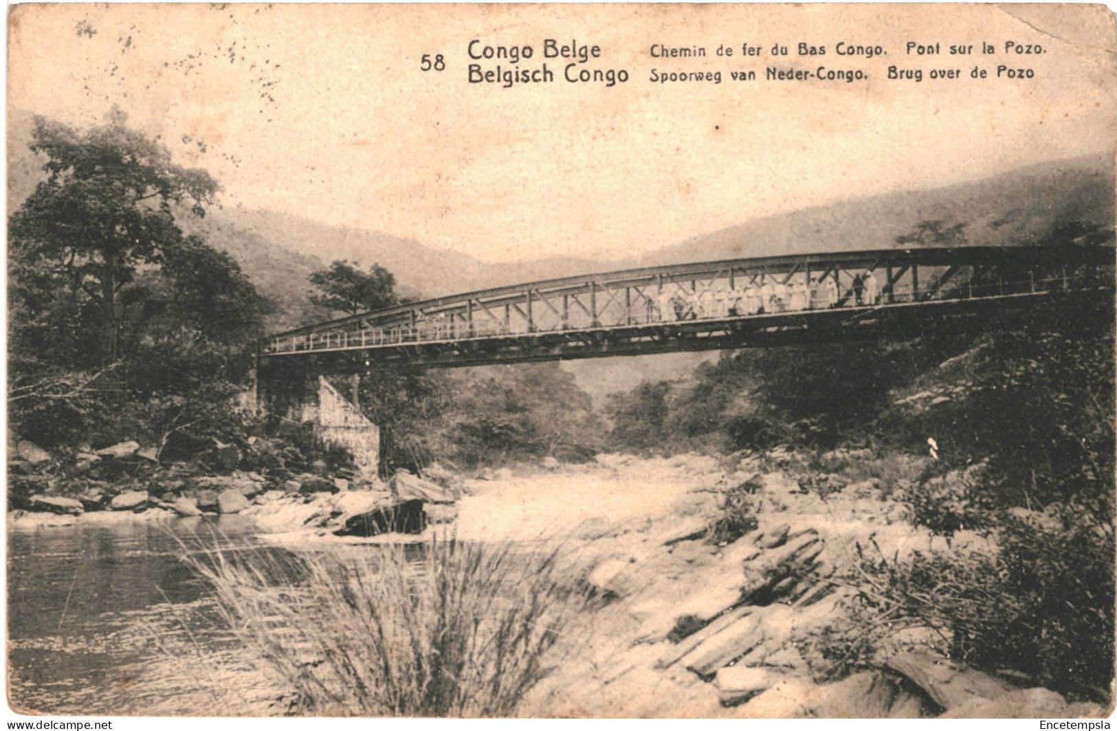 CPA Carte Postale Congo Ex Belge Chemin De Fer Bas Congo Pont Sur La Pozo 1923 VM75790ok - Congo Belge