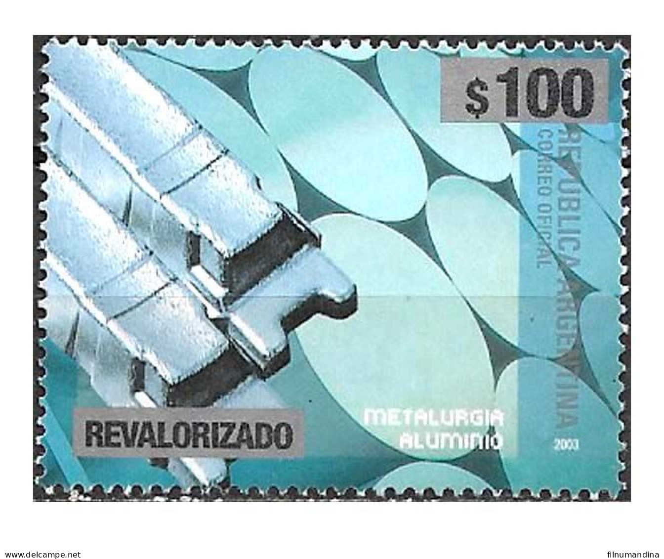 #75343 ARGENTINA 2023 NEW EMERGENCY DEFINITIVES OVERPRINTED ALUMINIUM INDUSTRY 100 Ps  MNH - Nuevos