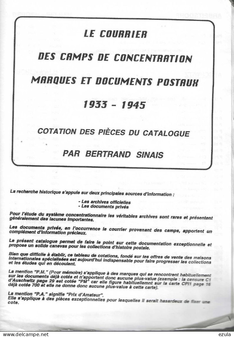 Le Courrier Dans Les Camps De Concentration 1933/1845   Système Et Rôle Poliyique - Weltkrieg 1939-45