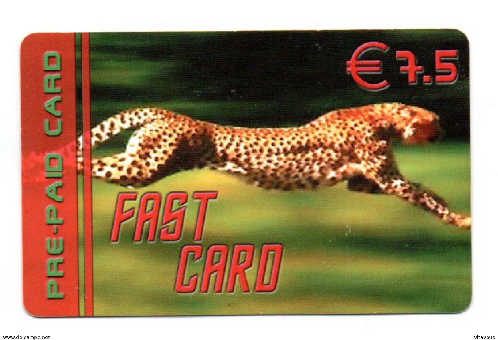 Panthère Félin Animal Carte Prépayée Belgique Fast Card ( R 865) - GSM-Kaarten, Herlaadbaar & Voorafbetaald