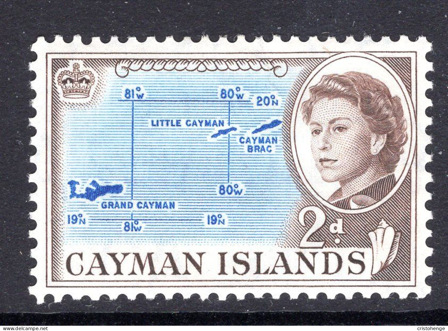 Cayman Islands 1962-64 Pictorials - 2d Map Of Cayman Islands HM (SG 168) - Cayman Islands